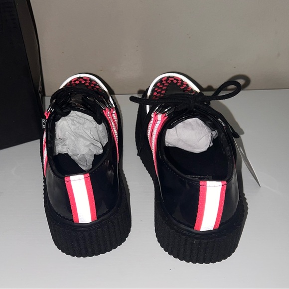 TUK Vegan Faux Patent Viva Mondo Creepers Black & Hot Pink Women 5 NWT - Picture 4 of 7